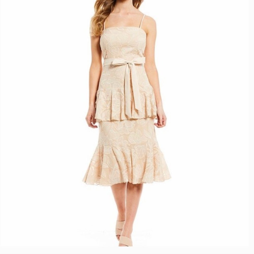 NWT Gianni bini cream ruffle maxi dress 4